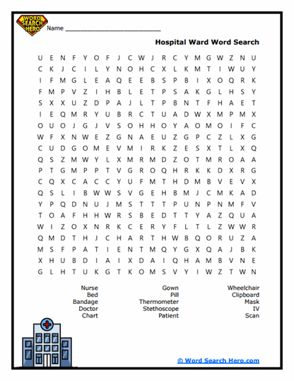 Hospital Helpers Word Search