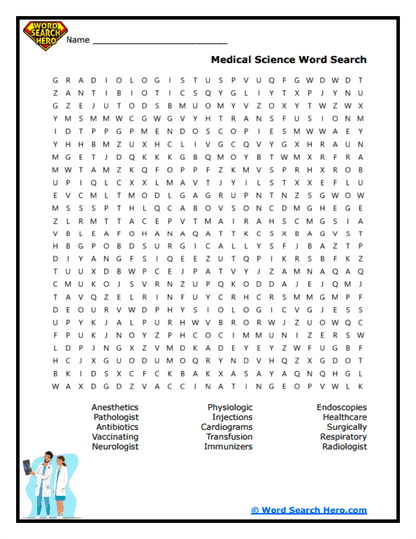 Healing Words Word Search