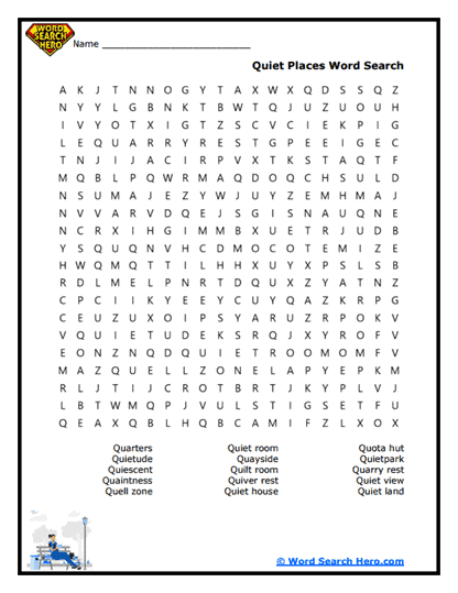 Peaceful Paths Word Search