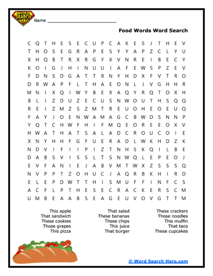 Tasty Grid Word Search