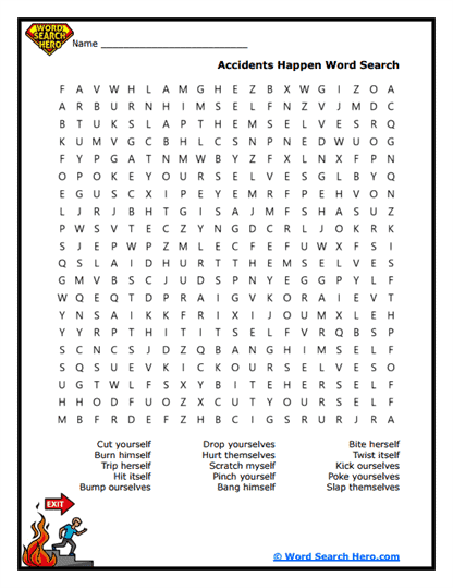 Reflexive Pronoun Word Searches