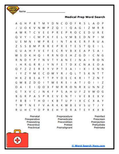 Medical Prep Word Search