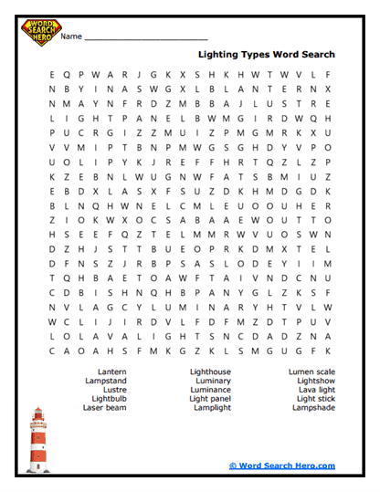 Lighting Lab Word Search