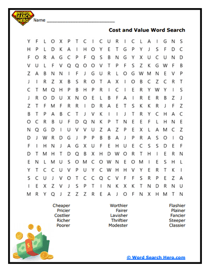 Value Vision Word Search