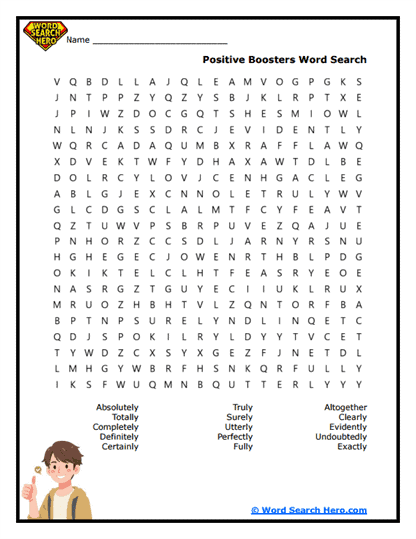 Booster Hunt Word Search