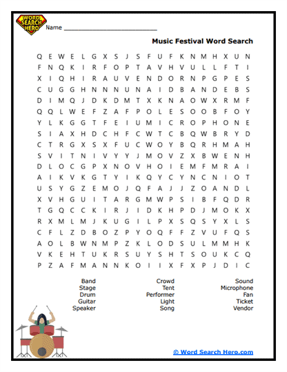 Festival Vibes Word Search
