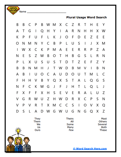 Personal Pronoun Word Searches