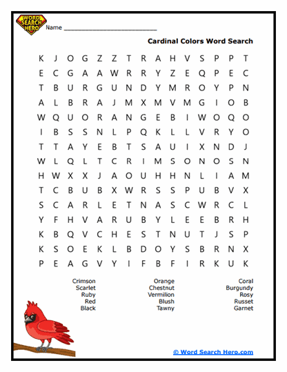 Color Splash Word Search