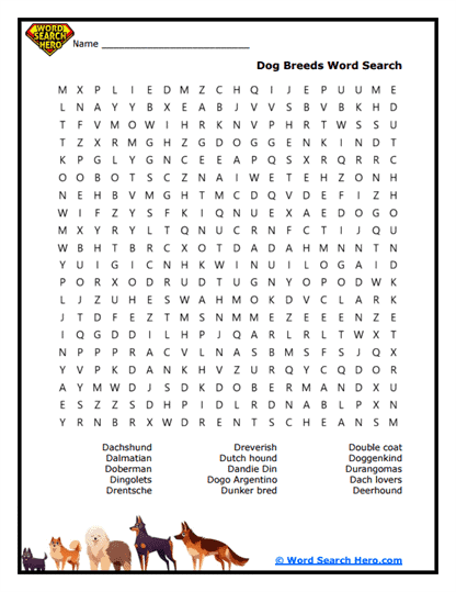 Puppy Parade Word Search