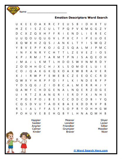 Feeling Finder Word Search