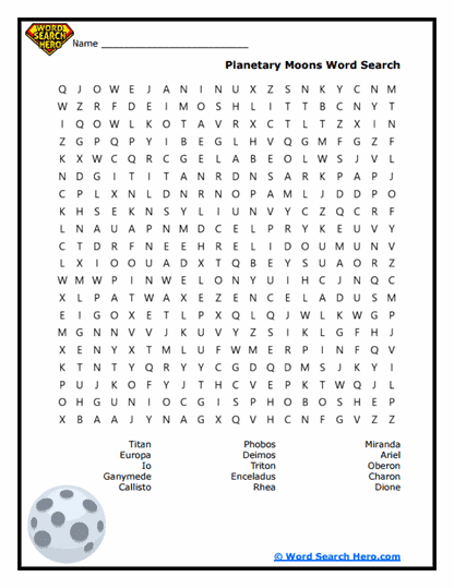 Moon Tracker Word Search