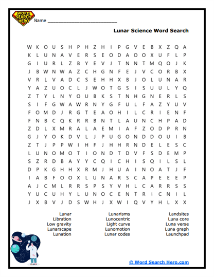 Lunar Lab Word Search