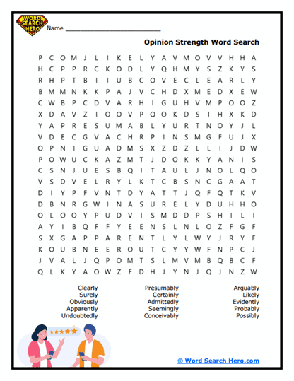 Opinion Power Word Search