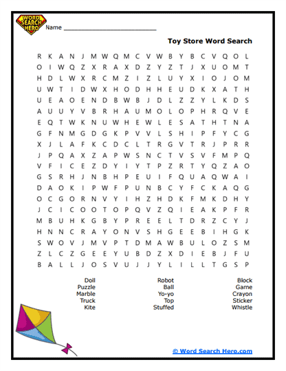 Toy Time Word Search