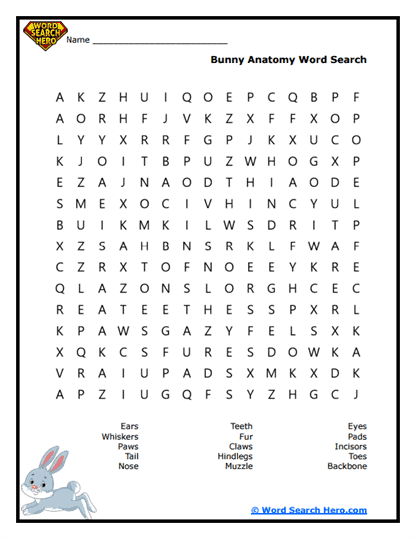 Bunny Word Searches