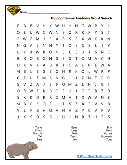 Wild Sniffer Word Search