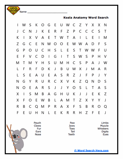 Koala Word Searches