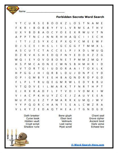 Forbidden Secrets Word Search