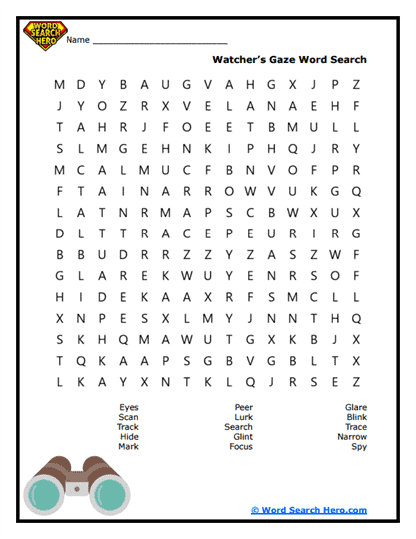 Watchful Eyes Word Search