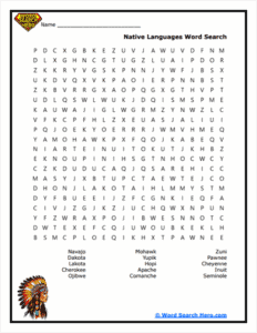 Native American Heritage Month Word Searches: Printable PDFs