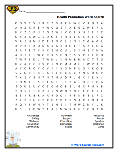 Healthy Thoughts Word Search