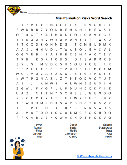 Misinformation Risks Word Search