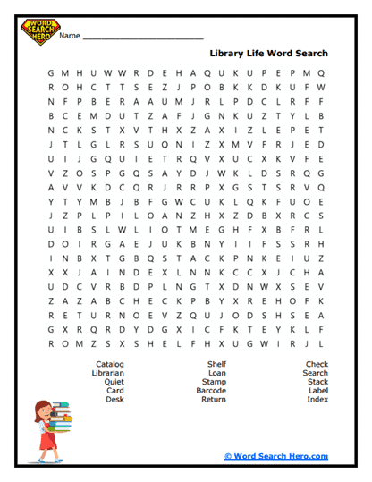 Library Life Word Search