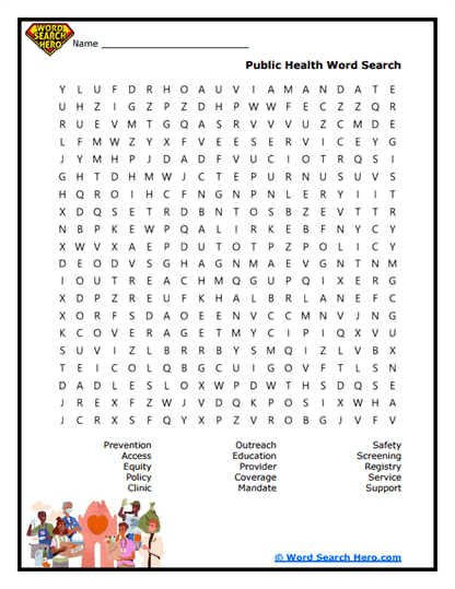 Public Health Word Search