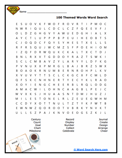 Hundred Words Word Search
