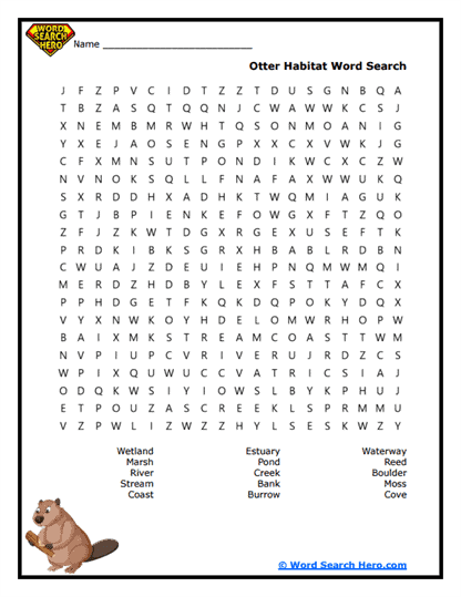 Otter Word Searches