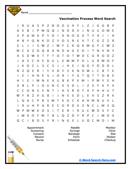 Vaccination Process Word Search