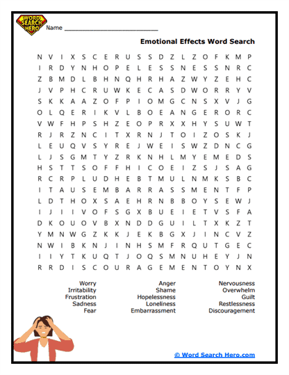 Stress Awareness Month Word Searches
