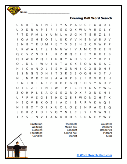 Ballroom Bash Word Search