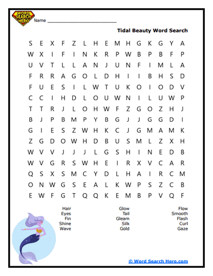 Beauty Tides Word Search