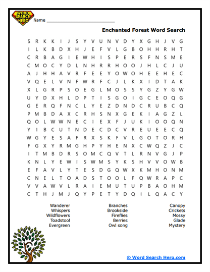 Forest Secrets Word Search