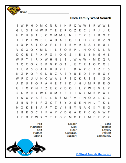 Animal Bonds Word Search