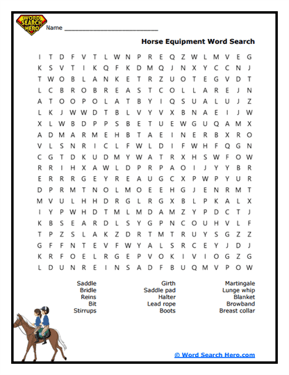 Tack Tracker Word Search