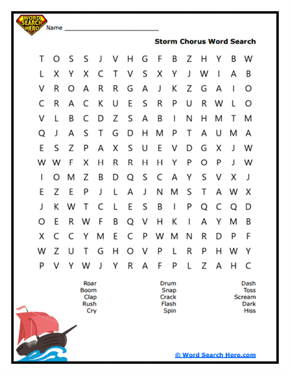 Thunder Tides Word Search