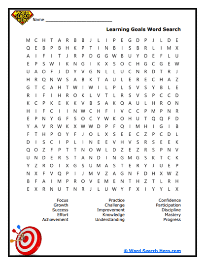 Goal Getter Word Search