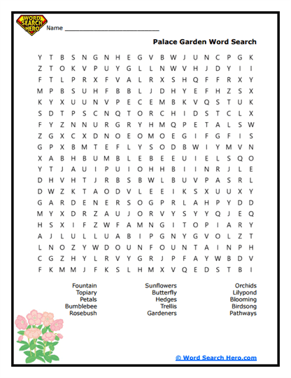 Royal Garden Word Search