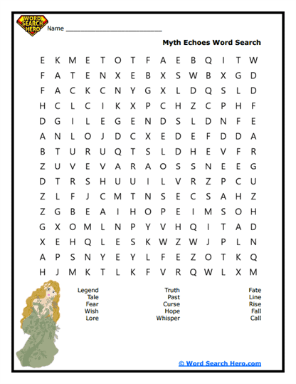 Myth Echoes Word Search