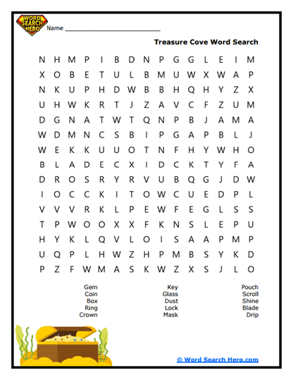Treasure Quest Word Search