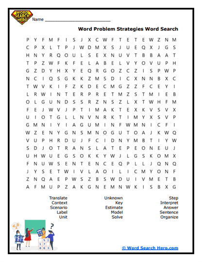 Word Problem Lab Word Search