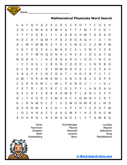 Physics Minds Word Search