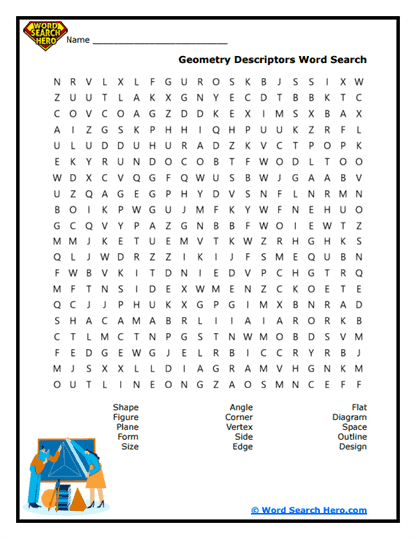Geometry Talk Word Search