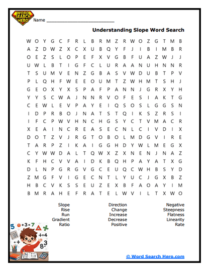Linear Equations Word Searches