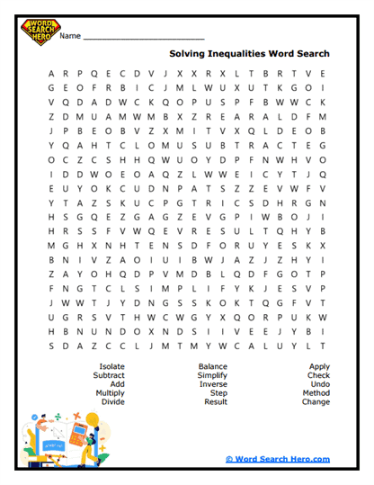 Inequality Word Searches