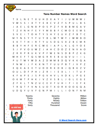 Tens Trail Word Search