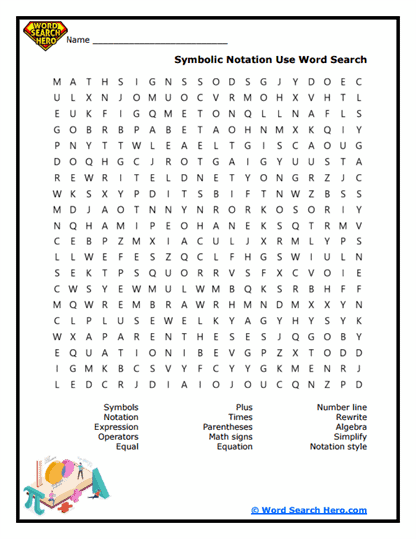 Symbolic Notation Use Word Search