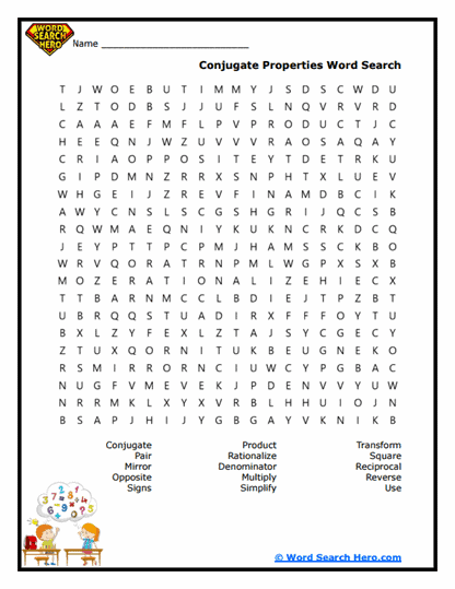 Conjugate Match Word Search